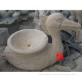 swan stone animal statue flower pot